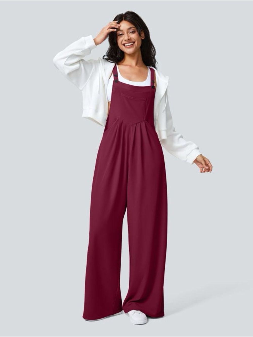HALARA Pockets Waffle Casual Overalls